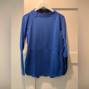 Adidas Terrex Womens Pullover Long Sleeve Top Blue Zipper Key Pocket M